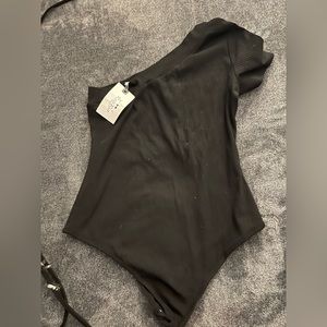 Black, One Shoulder Bodysuit